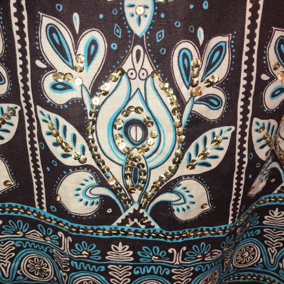 Linen Sequin Skirt by Carol Little - Picture 4 of 12